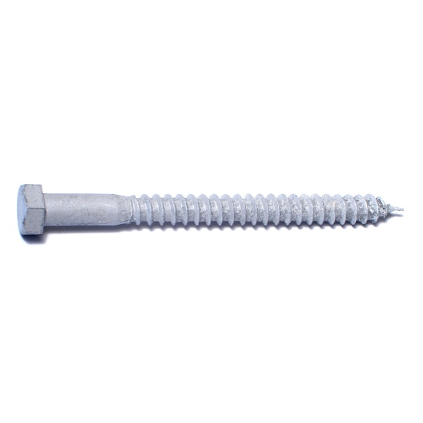 Midwest Fastener Lag Screw, 3/8 in, 4-1/2 in, Steel, Hot Dipped Galvanized Hex Hex Drive, 50 PK 05584 - main